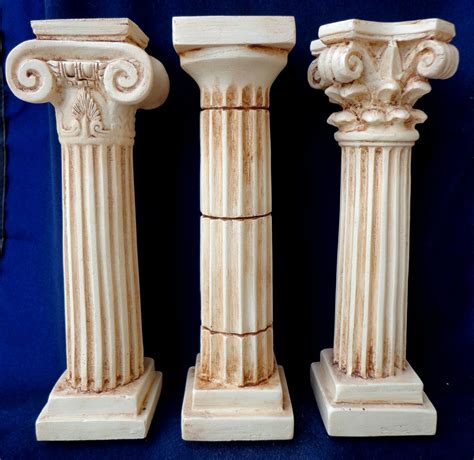 3 Set Column Corinthian Ionic Doric Set Pedestal Temple