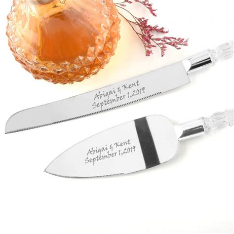 Cake Cutter Wedding Engraved Cake Server Knife Set Custom Cake Cutting ...