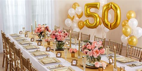 Golden 50th Anniversary Party Supplies | 50th wedding anniversary party, 50th wedding ...