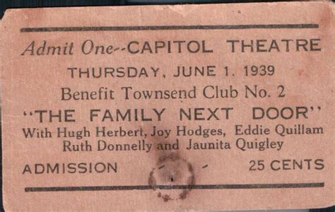 Ticket to Capitol Theatre | Admit one, Theatre, Capitols