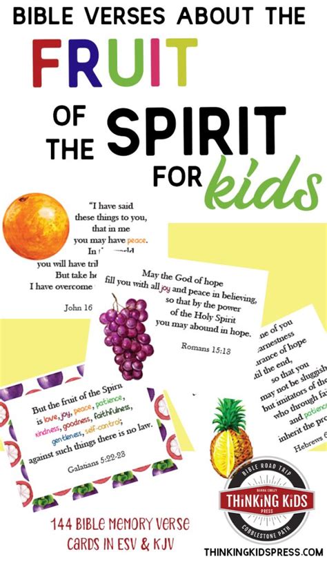 Bible Verses about Fruit of the Spirit Kids PIN - Thinking Kids