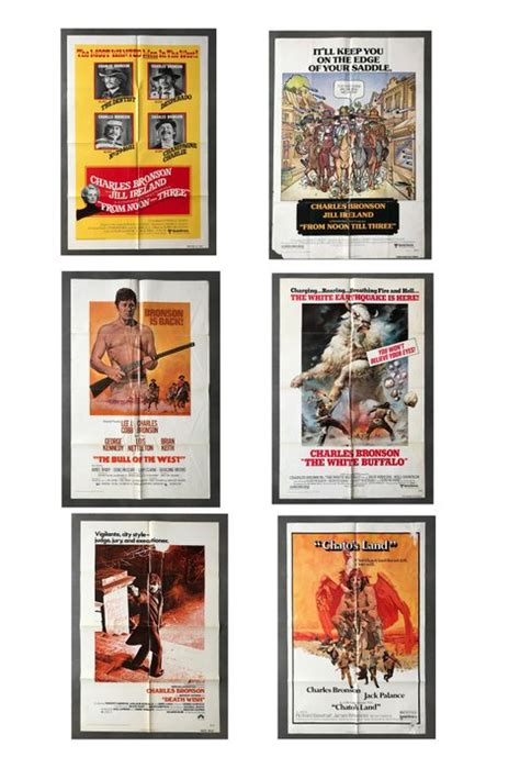 6 Charles Bronson movie posters - 1970s - Catawiki