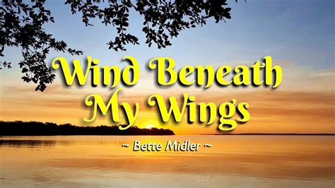 WIND BENEATH MY WINGS - (Karaoke Version) - in the style of Bette ...