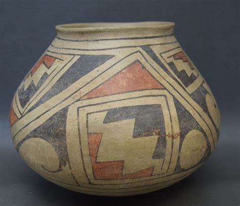 Prehistoric Pottery, Cases Grande Hand Painted Polychrome Pottery Olla ...