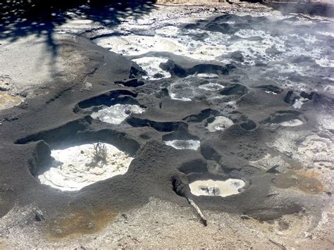 Mud pots: Pelican Valley and Turbid Lake, Yellowstone National Park ...