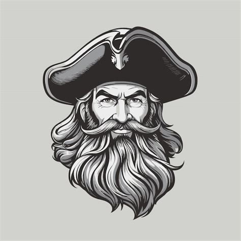 Premium Vector | Pirate black beard