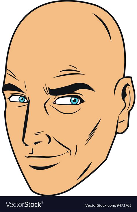 Bald man face Royalty Free Vector Image - VectorStock