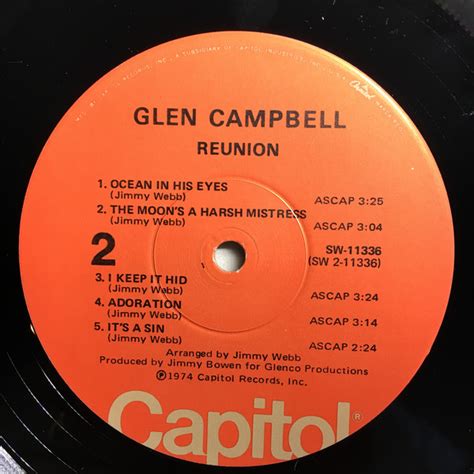 Glen Campbell - Reunion: The Songs Of Jimmy Webb - Vinyl Pussycat Records