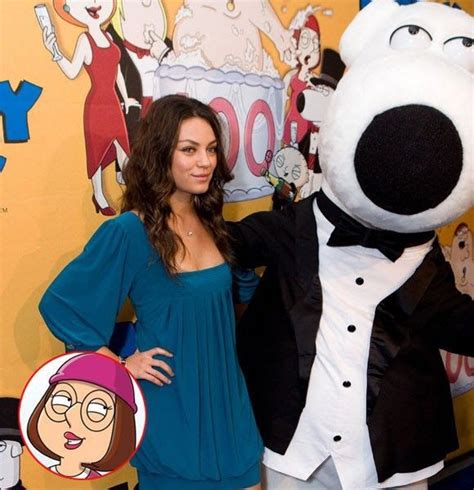 Mila Kunis Mila poses with characters from Family Guy... 100th episode ...