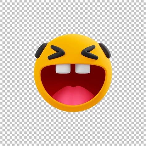 Premium PSD | Laugh emoticon 3d emoji icon