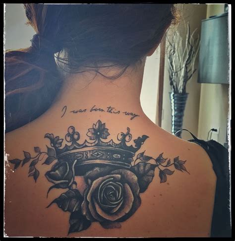 Rose With Crown Tattoo