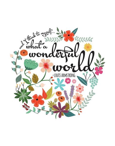 And I think to myself, what a wonderful world | 8x10 | Lyric Print | Quote Print | Quote prints ...