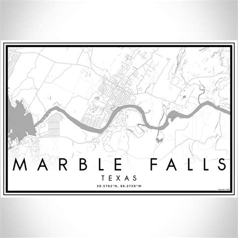 Marble Falls - Texas Map Print in Classic — JACE Maps