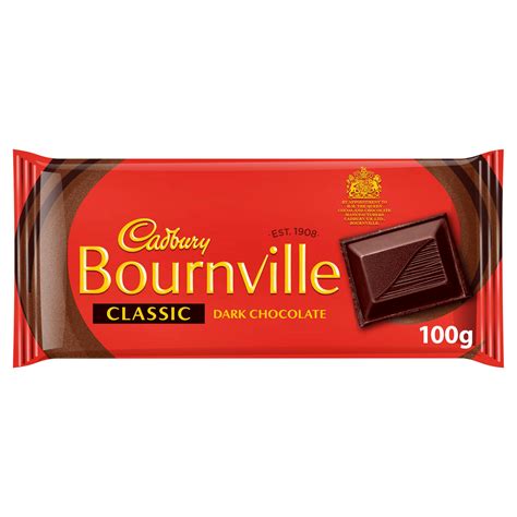 Cadbury Bournville Classic Dark Chocolate Bar 100g | Single Chocolate ...