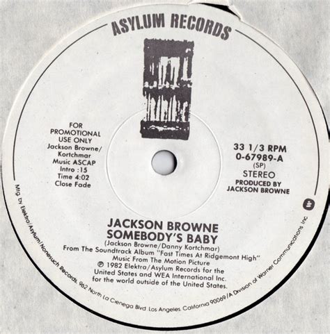 Jackson Browne - Somebody's Baby (1982, Vinyl) | Discogs