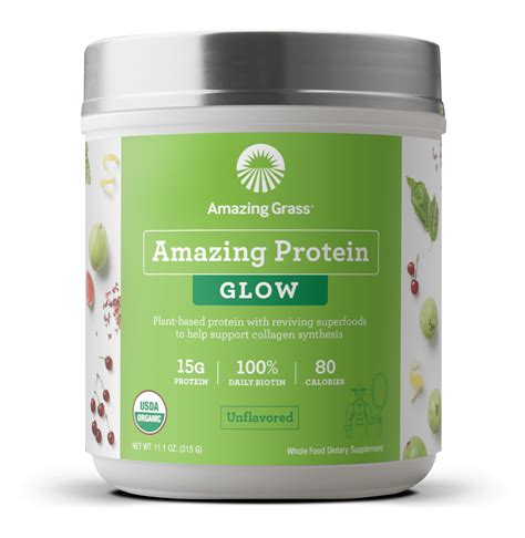 Amazing Grass Organic Vegan Collagen Support Protein Powder, Unflavored ...