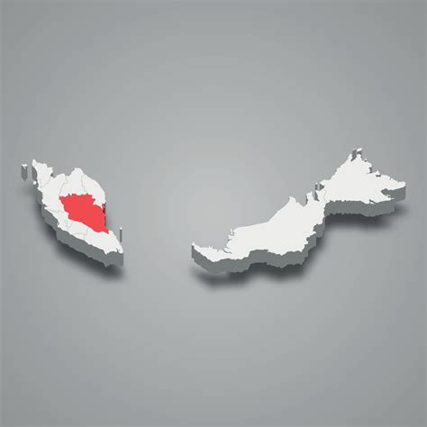 Pahang state location within Malaysia 3d map 28623038 Vector Art at ...