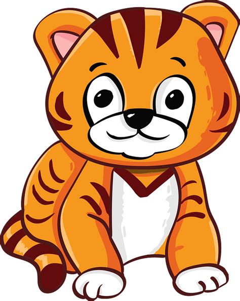 Cute baby tiger clipart. Free download transparent .PNG | Creazilla