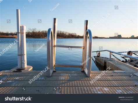 Boat Dock Ladder Lake Background River Stock Photo 1624403347 ...