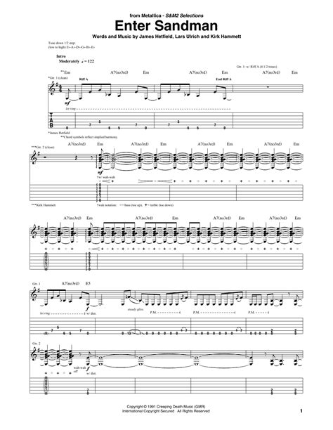 Enter Sandman by Metallica - Guitar Tab - Guitar Instructor