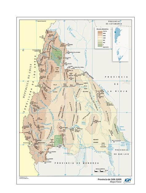 Mapa físico de San Juan - Instituto Geográfico Nacional de la República Argentina | Mapas, Mapa ...