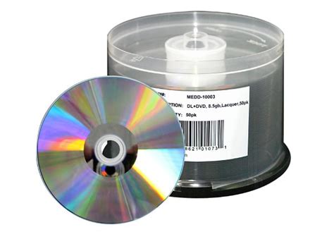 Microboards DVD+R Dual-Layer 8.5GB Hub-Printable Media - Silver Lacquer - MEDD-10003-CASE ...