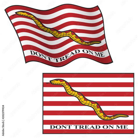 Dont Tread On Me Flag, Waving and Flat, Vector Graphic Illustration ...