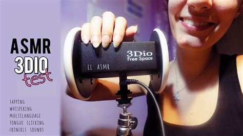 ASMR 3Dio mic TEST: Ear cupping,crinckle sounds,tongue clicking,tapping, Multilanguage - YouTube