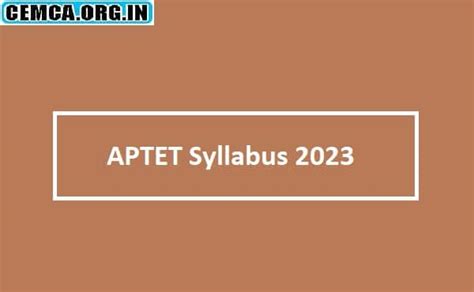 APTET Syllabus 2024, aptet.apcfss.in Exam Pattern, Part 1 & 2