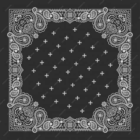 Premium Vector | Bandana Paisley Ornament Design with skulls