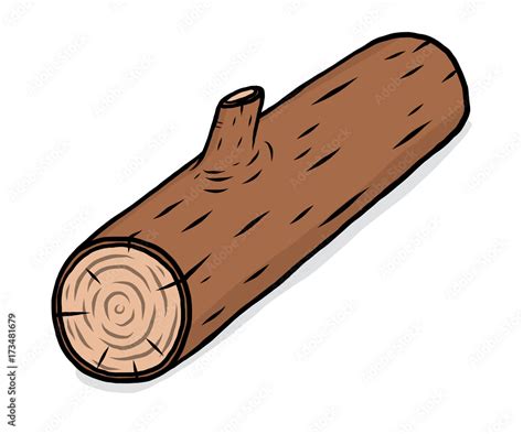 wooden log / cartoon vector and illustration, hand drawn style ...