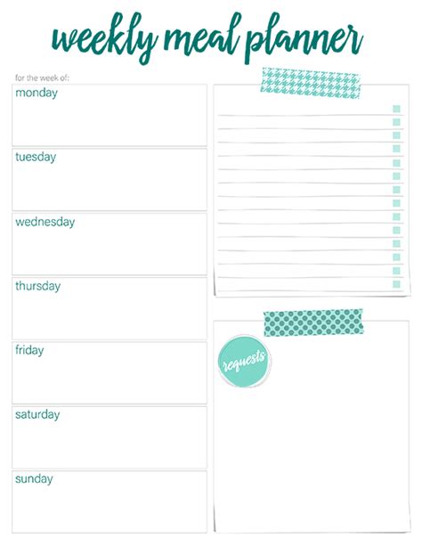 Fillable and Printable Meal Plan Meal Planner Template Instant Digital ...