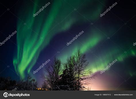 Night Sky Lapland Finland — Stock Photo © oleg.bakhirev@gmail.com ...