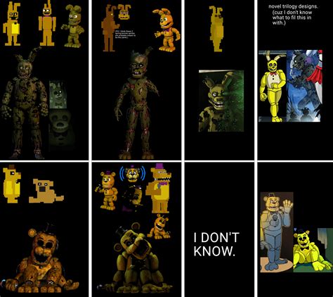 Well, here's what I think the multiple spring bonnie and fredbear animatronics look like, before ...