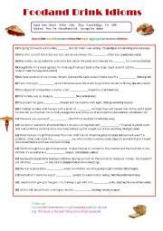 Food idioms worksheets