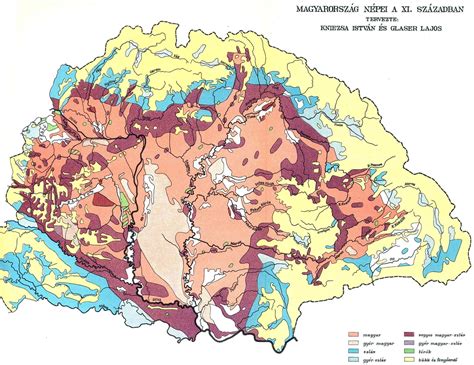 Ethnic map of Kingdom of Hungary in the 11th century based on place-names - Hungarian