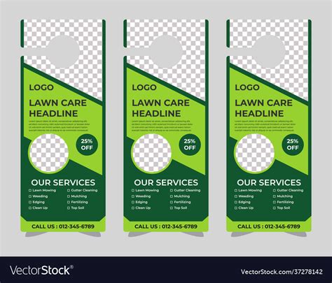 Lawn care door hanger design template hotel knob Vector Image