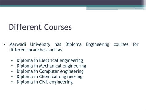 Diploma engineering courses at marwadi university | PPT | Free Download