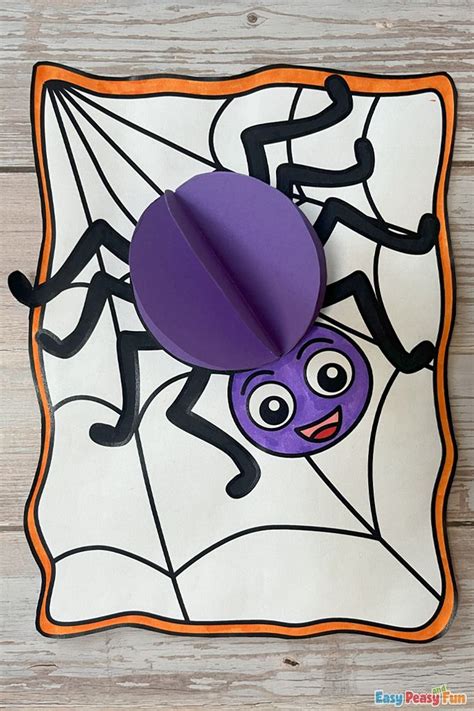 Halloween Spider Craft Template | Spider crafts, Spider crafts kids, Halloween spider craft