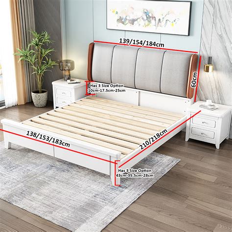 Flotti Persis Solid Thailand Rubberwood Bed Frame (Double) (Side ...