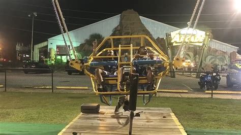 Terrifying moment cable snaps on slingshot ride snaps as it prepares to launch thrill seekers ...