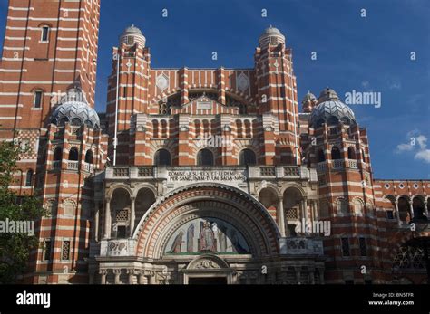 Westminster Roman Catholic Cathedral London England UK Close-up of west ...