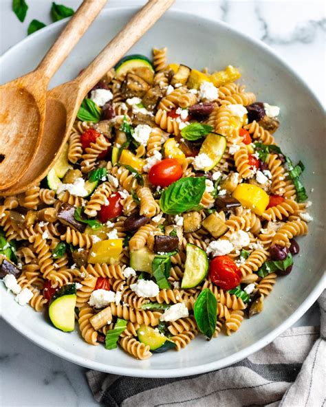 Roasted Vegetable Pasta Salad with Feta (Cold) • Daisybeet