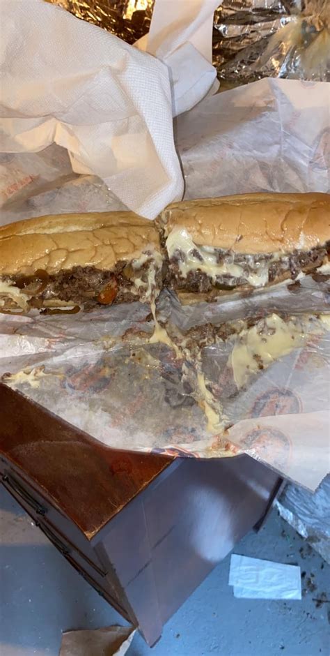 Big Kahuna cheesesteak from jersey mikes. Extra meat, cheese, and jalapeños : r/eatsandwiches