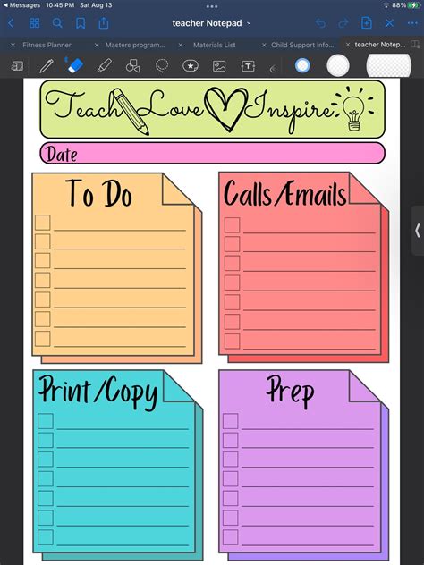 Digital Teacher Notepad - Etsy