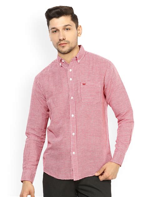 Buy Red Tape Men Red & White Regular Fit Printed Casual Shirt - Shirts ...