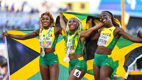 Shelly-Ann Fraser-Pryce leads a Jamaican sweep of the 100-meter race ...