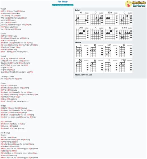 Chord: Far away - tab, song lyric, sheet, guitar, ukulele | chords.vip