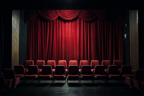 Premium AI Image | A theater with a red curtain and a red curtain.