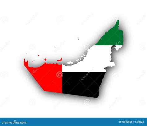 Map and Flag of the United Arab Emirates Stock Vector - Illustration of ...